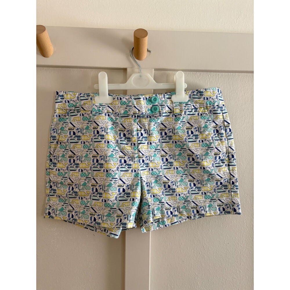 Vineyard Vines for Kentucky Derby Allover Whale Print Shorts Women's Size 4 Blue